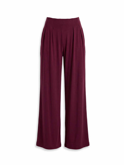Emery Wide Leg Pants - Sangria