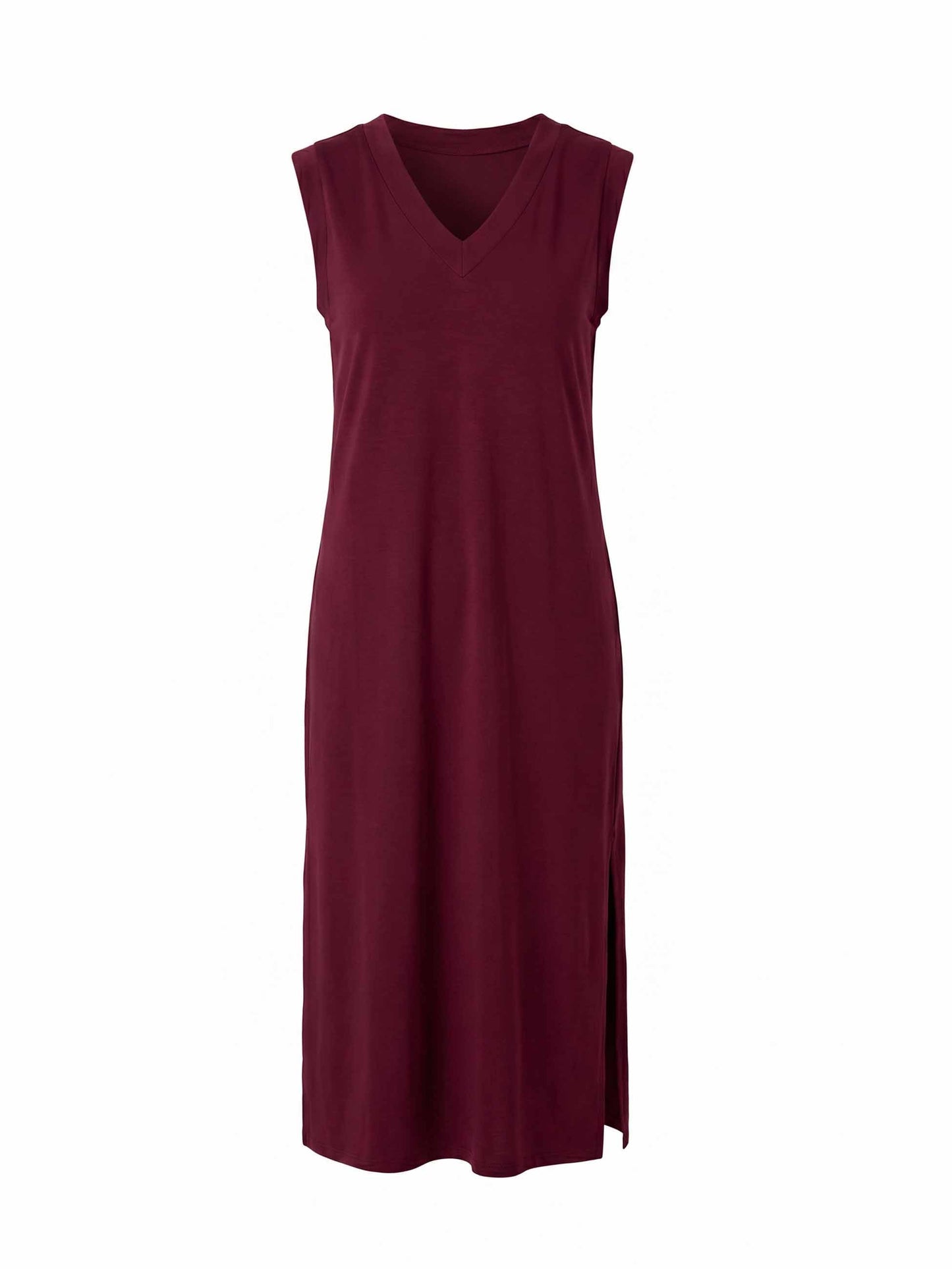 Everly V Neck Maxi  Dress - Sangria