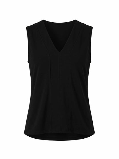 Laura V Neck Top - Black