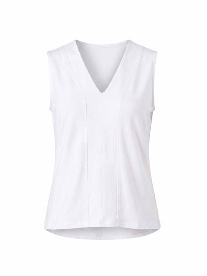 Laura V Neck Top - White