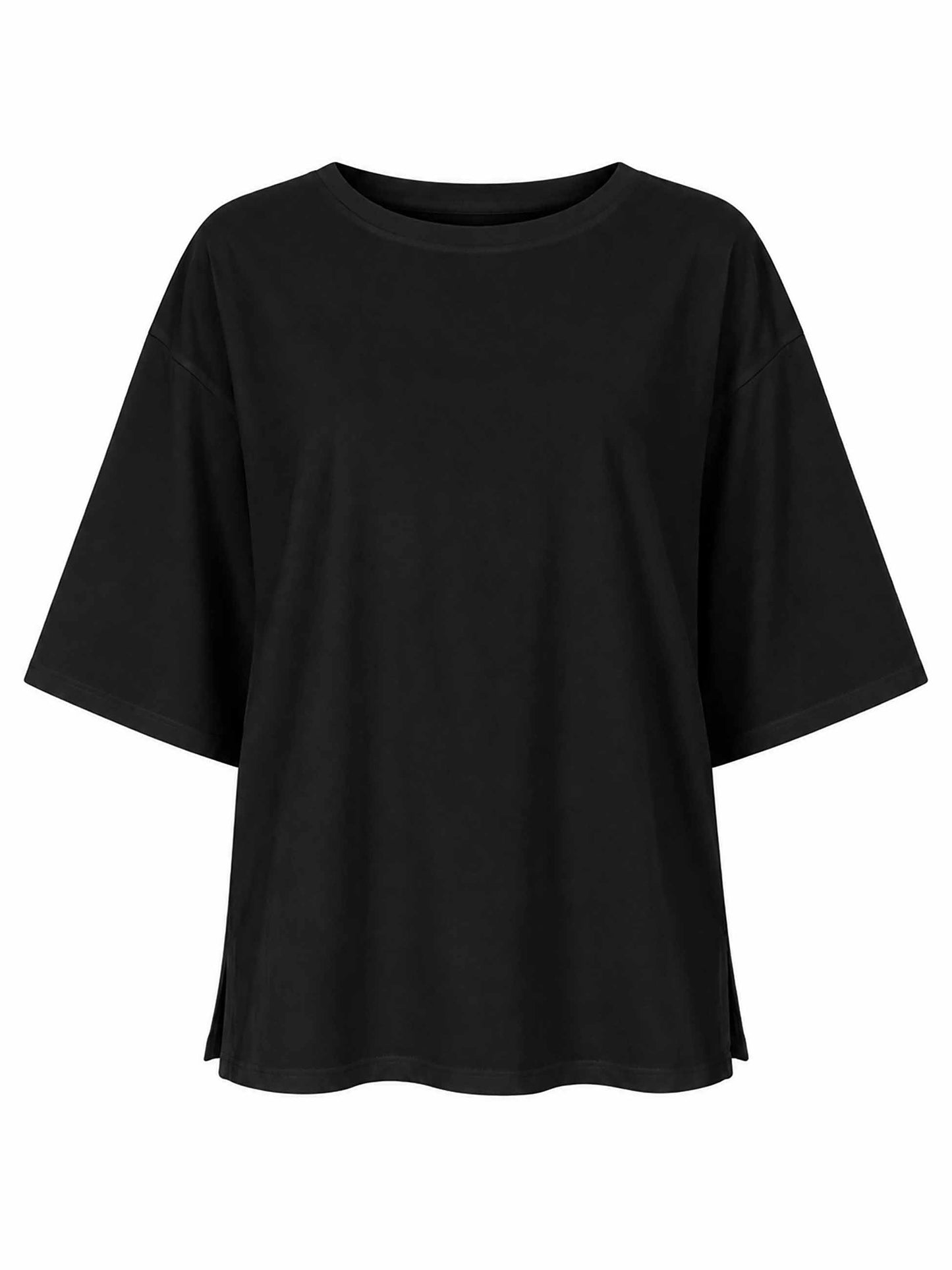 Oversized Pima Cotton Tee - Black