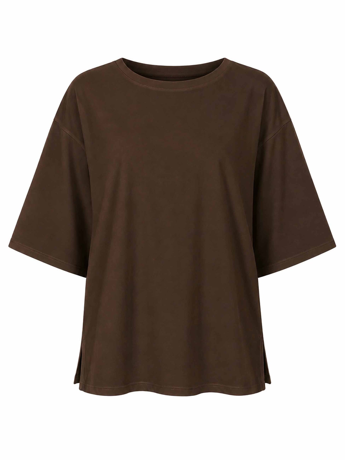 Oversized Pima Cotton Tee - Coffee Bean