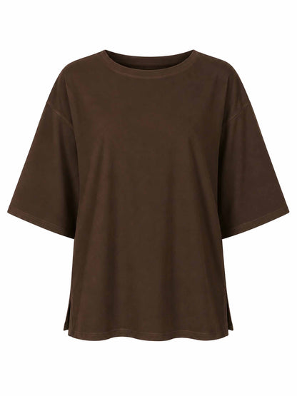 Oversized Pima Cotton Tee - Coffee Bean