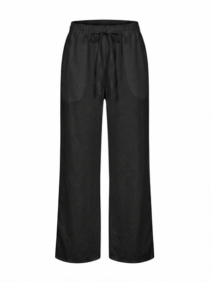 Sasha Linen Pants - Black