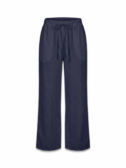 Sasha Linen Pants - Navy