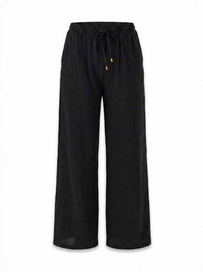 Textured Slub Lounge Pant - Black