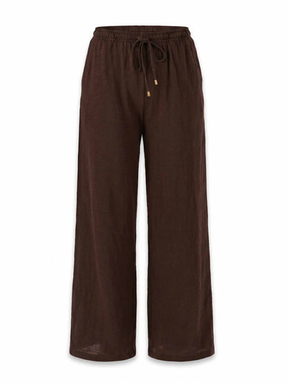 Textured Slub Lounge Pant - Coffee Bean