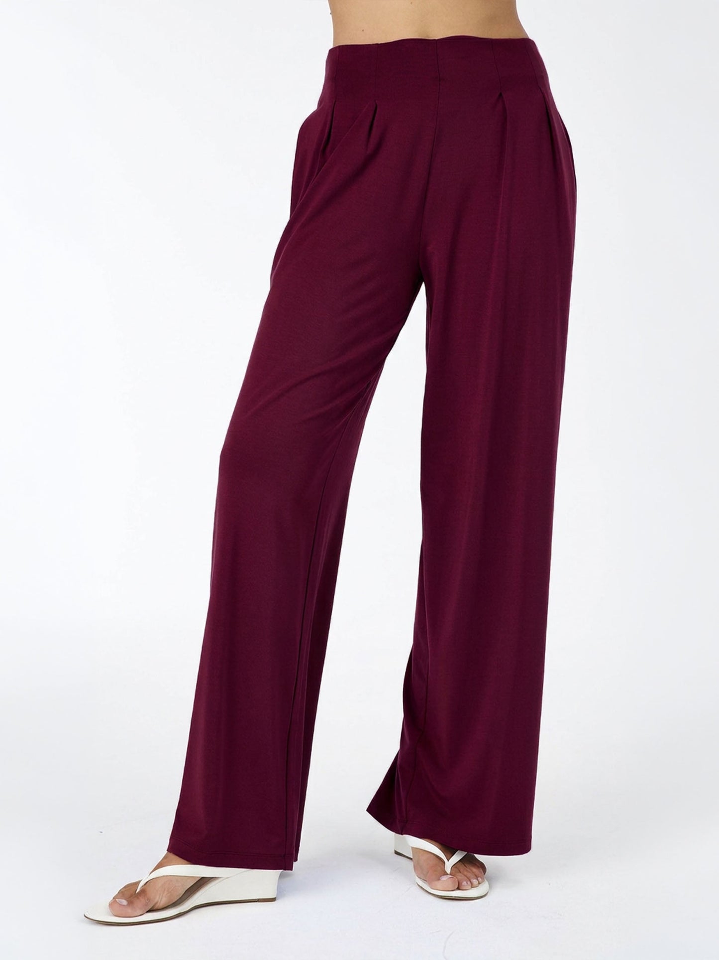 Emery Wide Leg Pants - Sangria