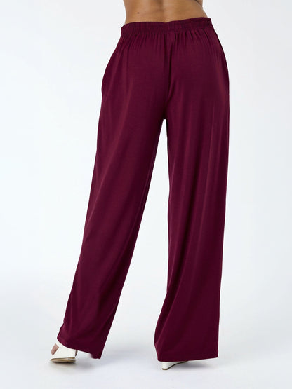 Emery Wide Leg Pants - Sangria