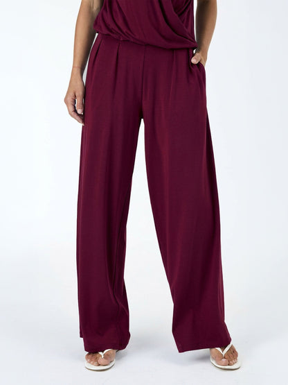 Emery Wide Leg Pants - Sangria