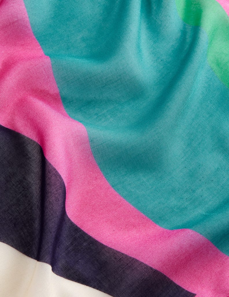 Printed Sarong Scarf-Multi, Rhythmic Wave