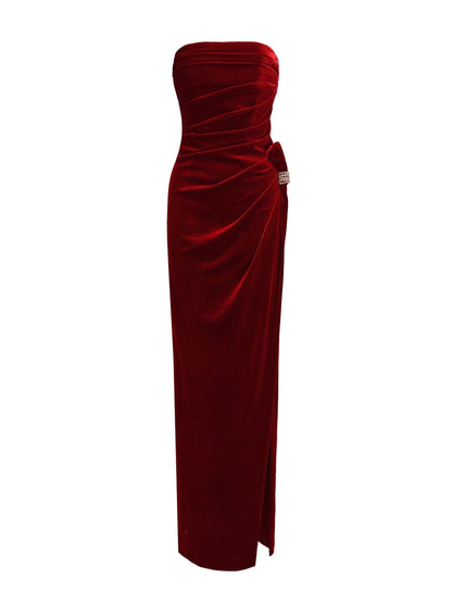 Emma Velvet Dress (Red) (Final Sale)