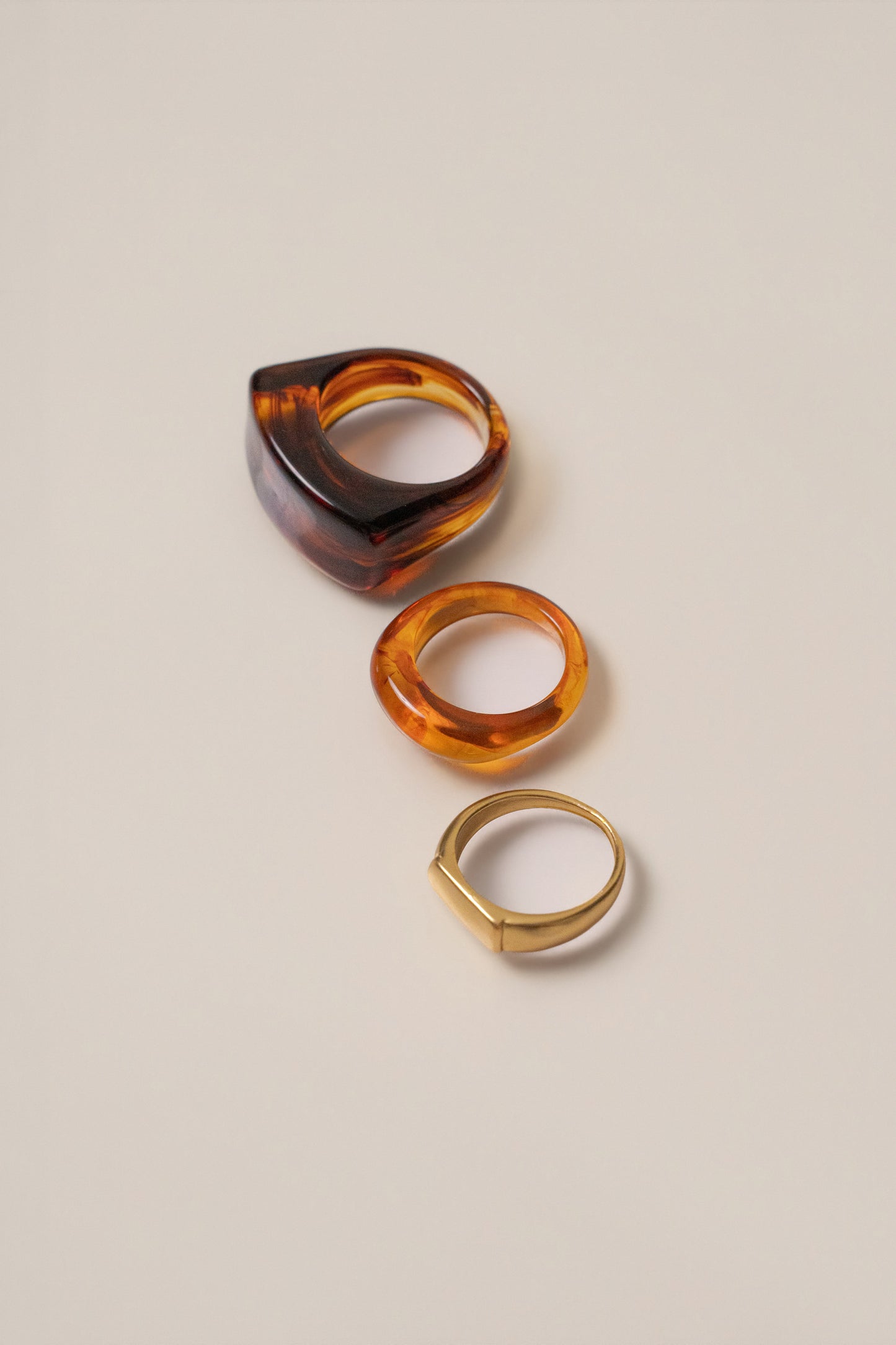 Gold Sand And Sun Ring Set
