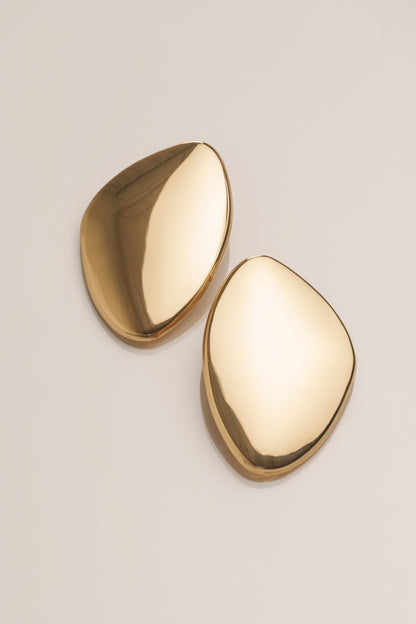 Gold Becca Oval Earrings