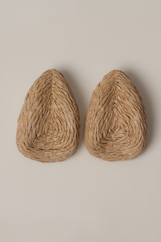 Brown Beach Club Raffia Earrings