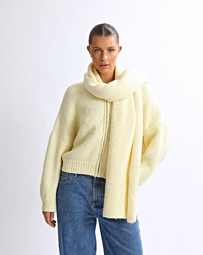 Elliot Knit Zip Jumper Pale Yellow