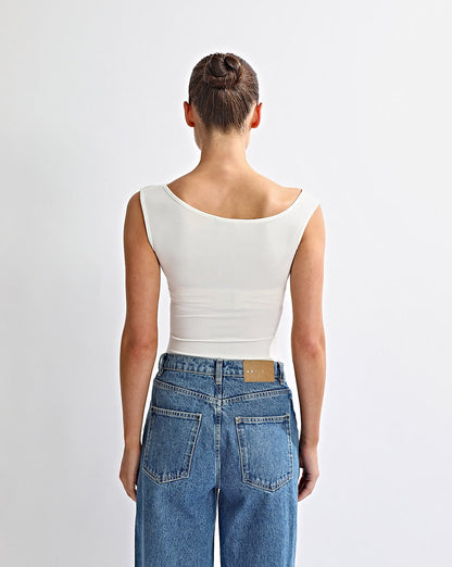 Amelia Asym Tank White