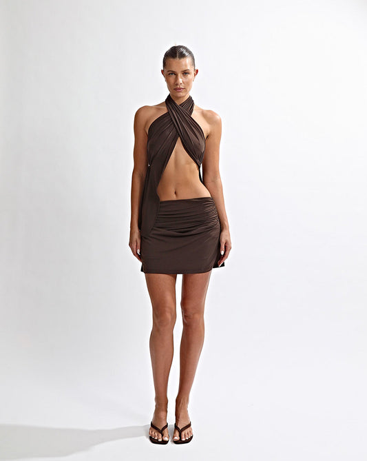 Pamela Mini Skirt Chocolate