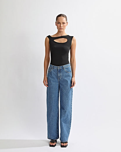 Amelia Asym Tank Black