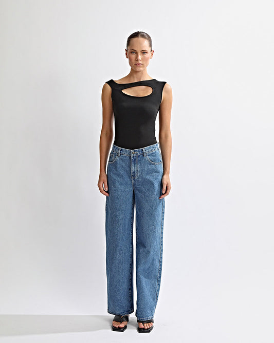 Amelia Asym Tank Black