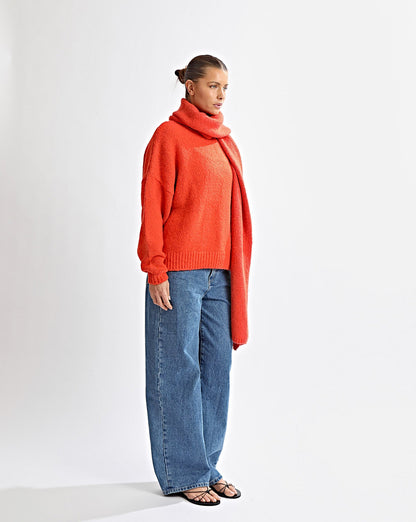Elliot Knit Scarf Red Marl