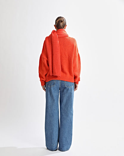 Elliot Knit Scarf Red Marl