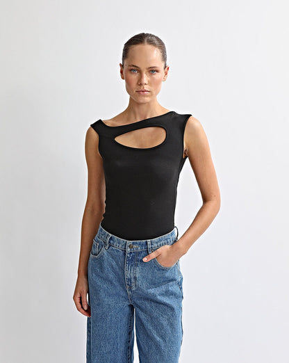 Amelia Asym Tank Black