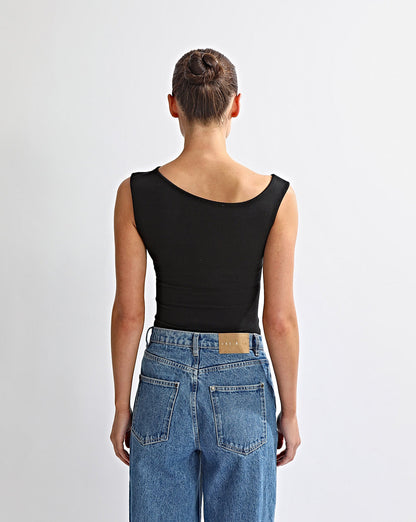 Amelia Asym Tank Black
