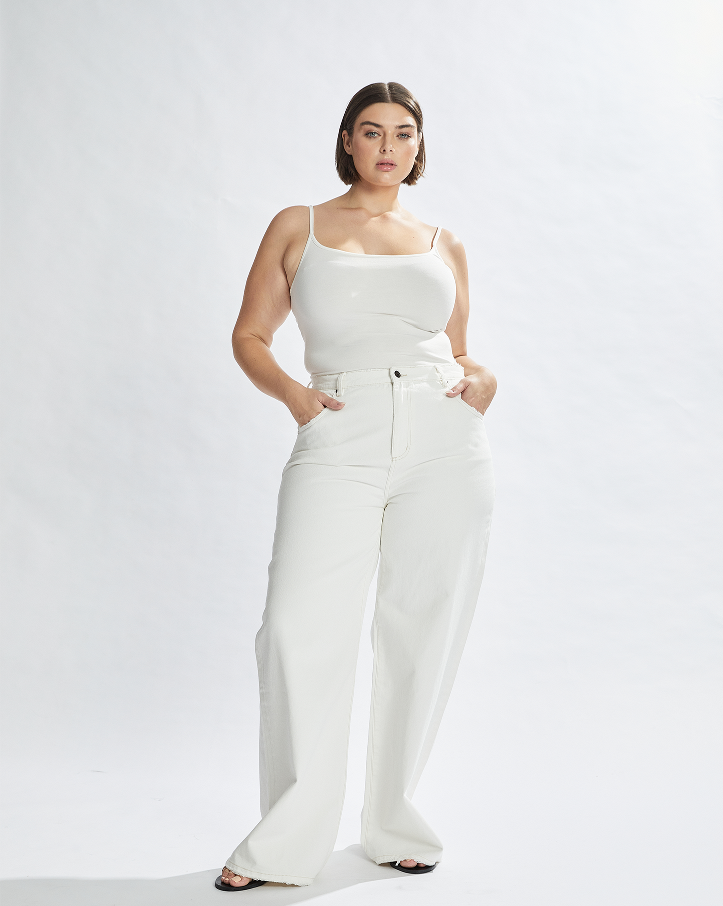 Harley High Rise Jeans White Cropped