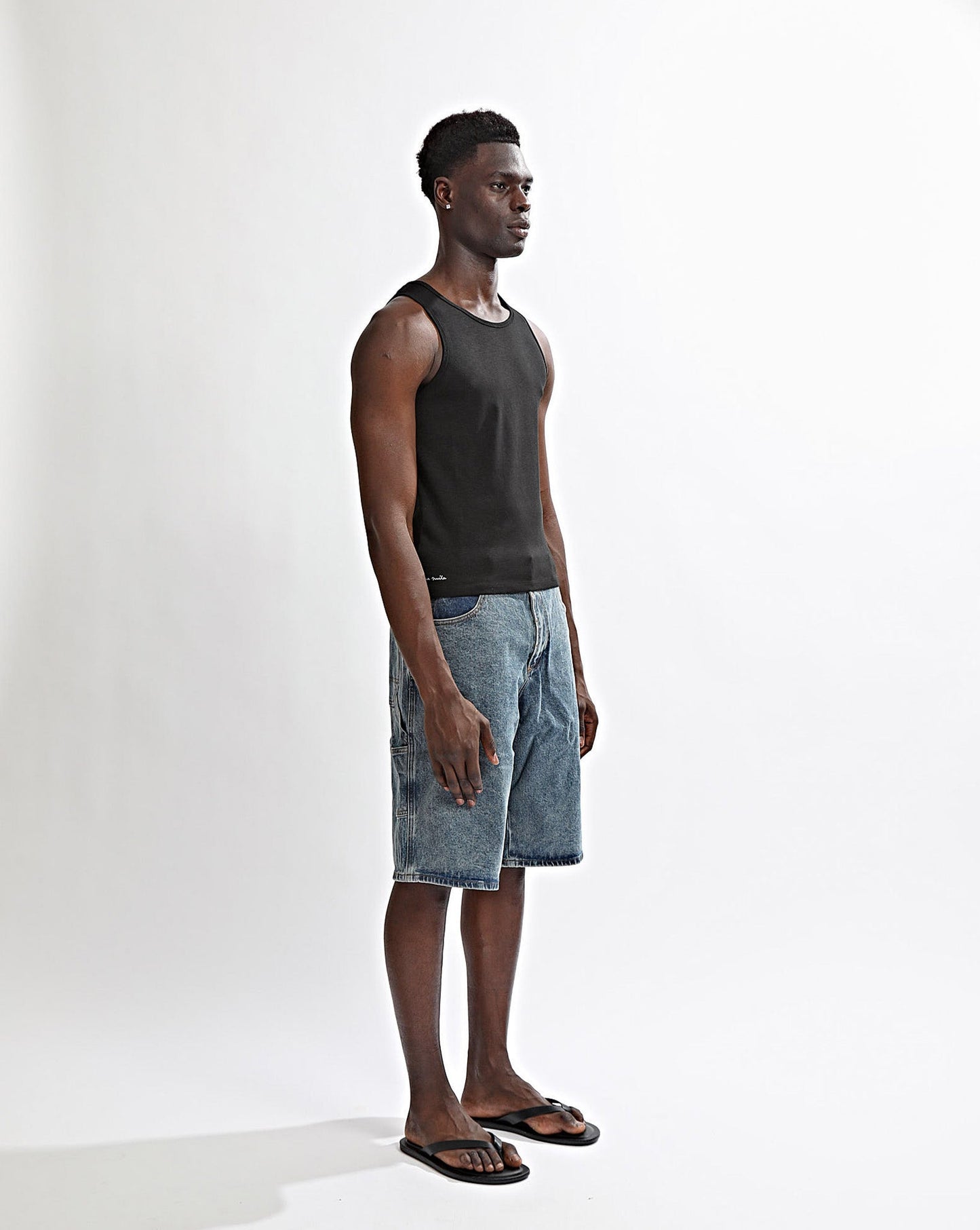 Elijah Rib Tank Black