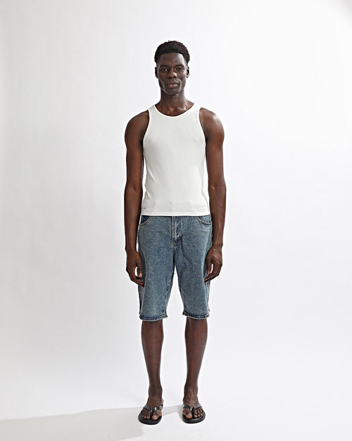 Elijah Rib Tank White