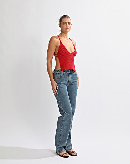 Uma Knit Top Red