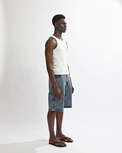 Elijah Rib Tank White