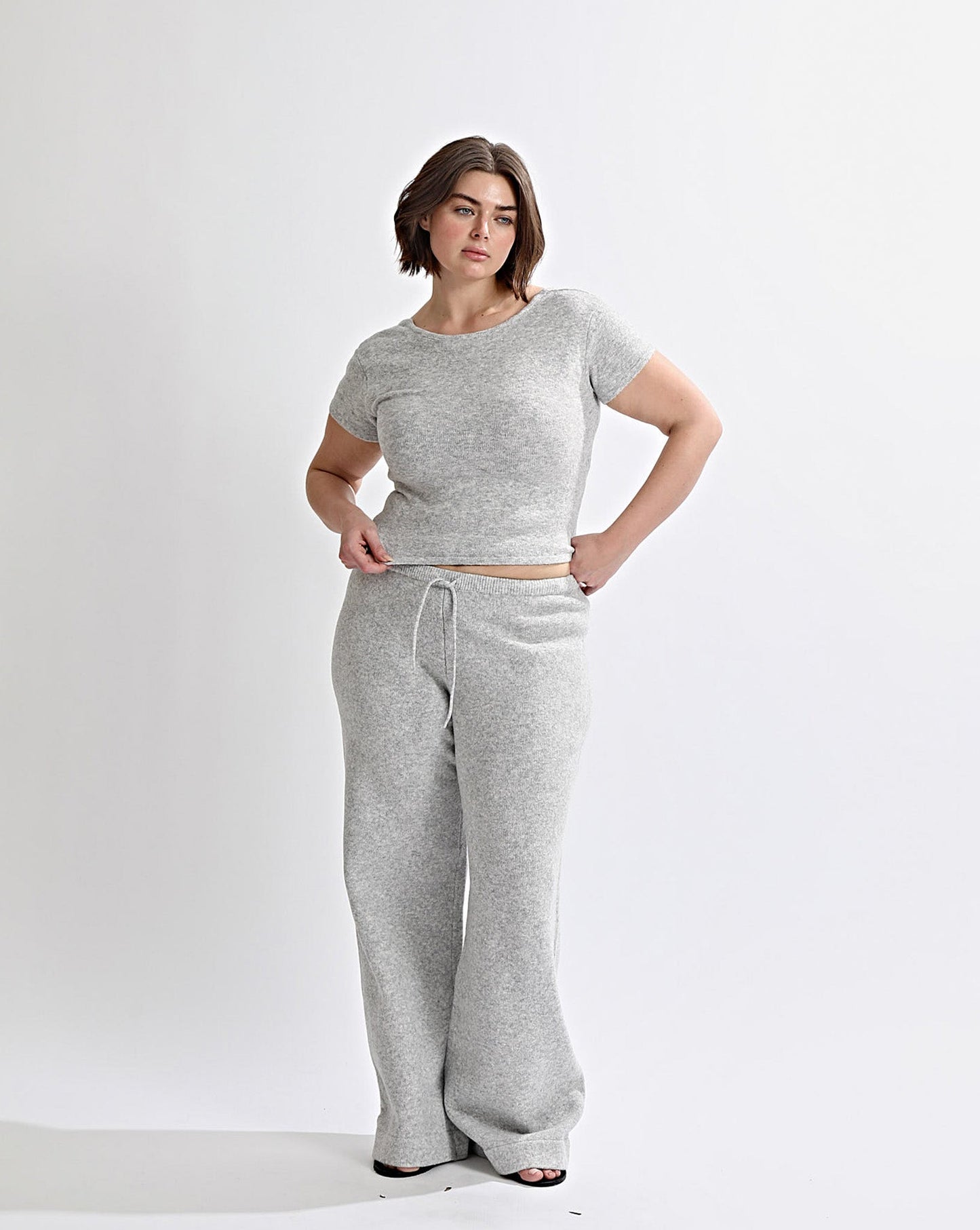 Leo Knit Tee Grey Marl