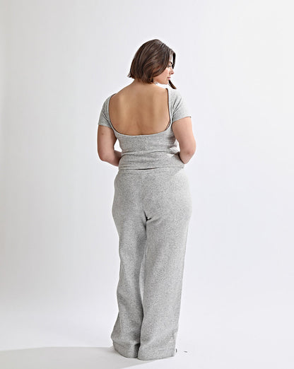 Leo Knit Tee Grey Marl