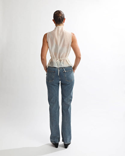 Tahlia Sheer Top Off White