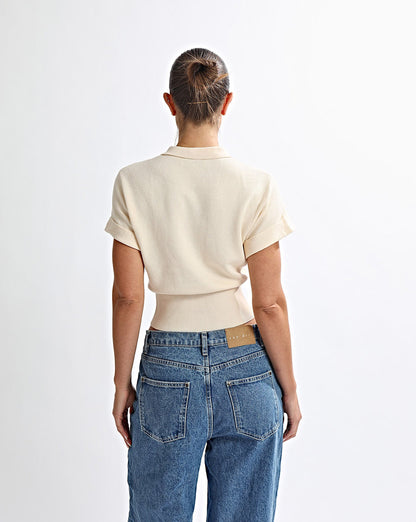Blaire Knit Top Custard