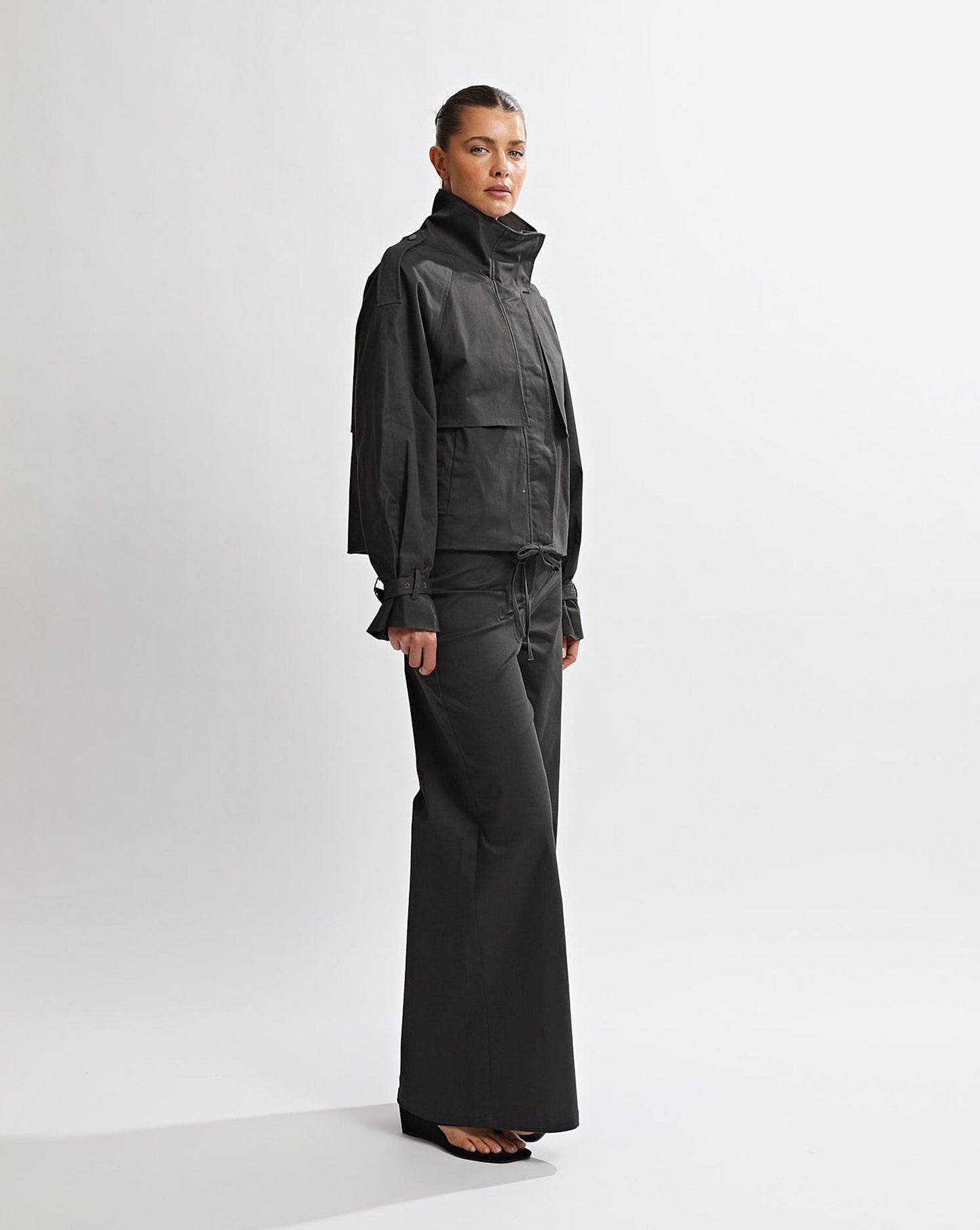 Harper Funnel Neck Jacket Steel