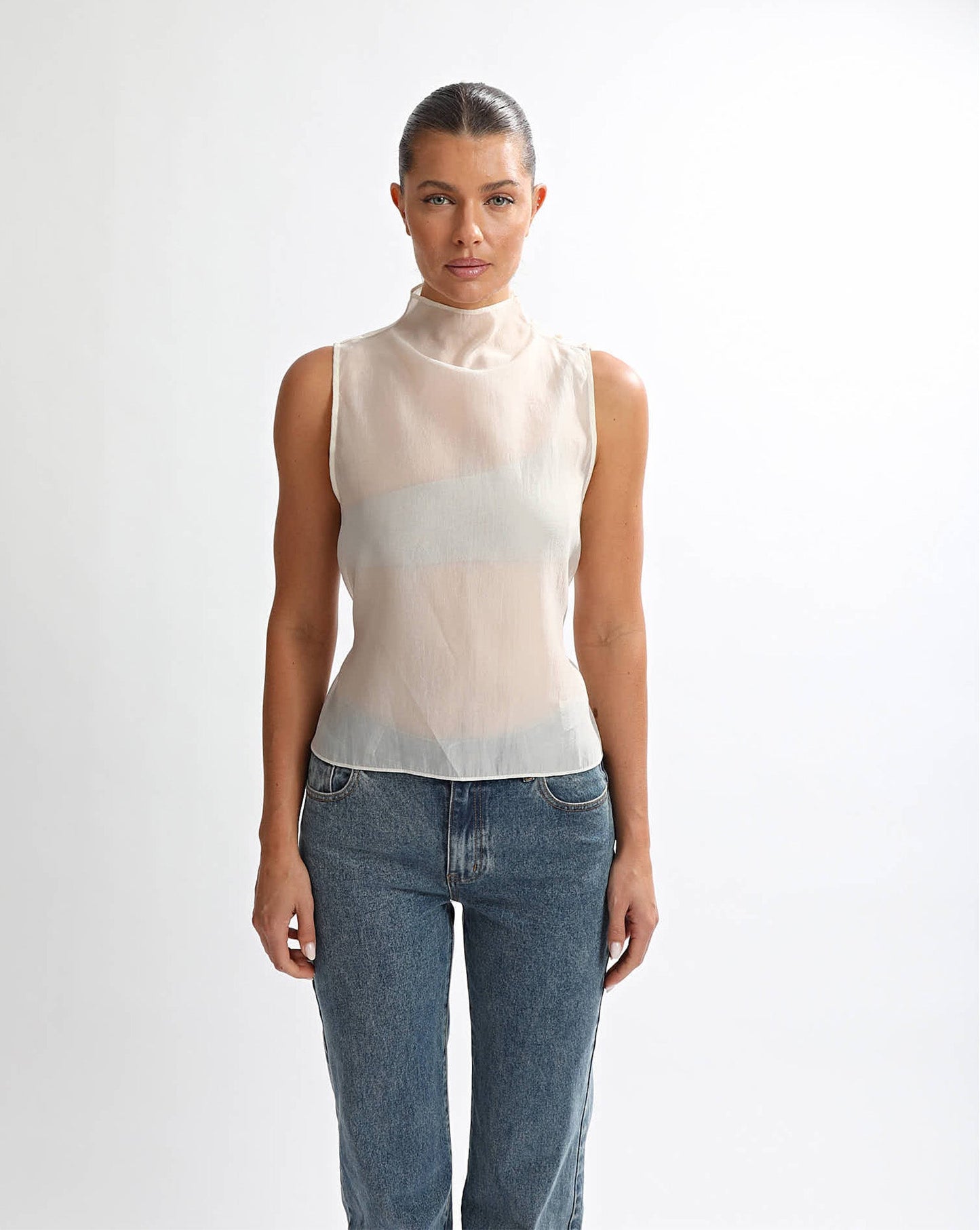 Tahlia Sheer Top Off White