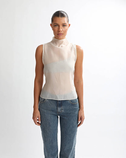 Tahlia Sheer Top Off White
