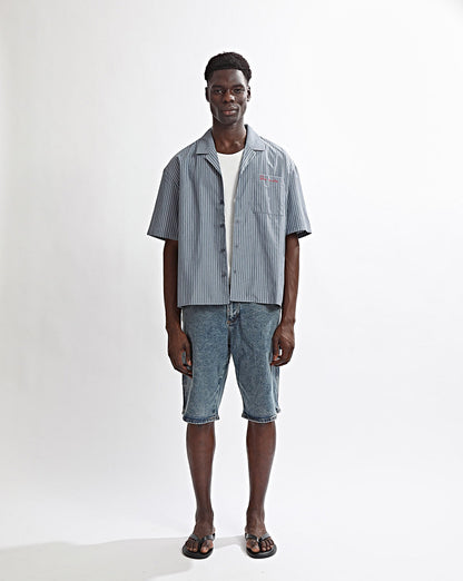 Theo Short Sleeve Shirt Steel Stripe