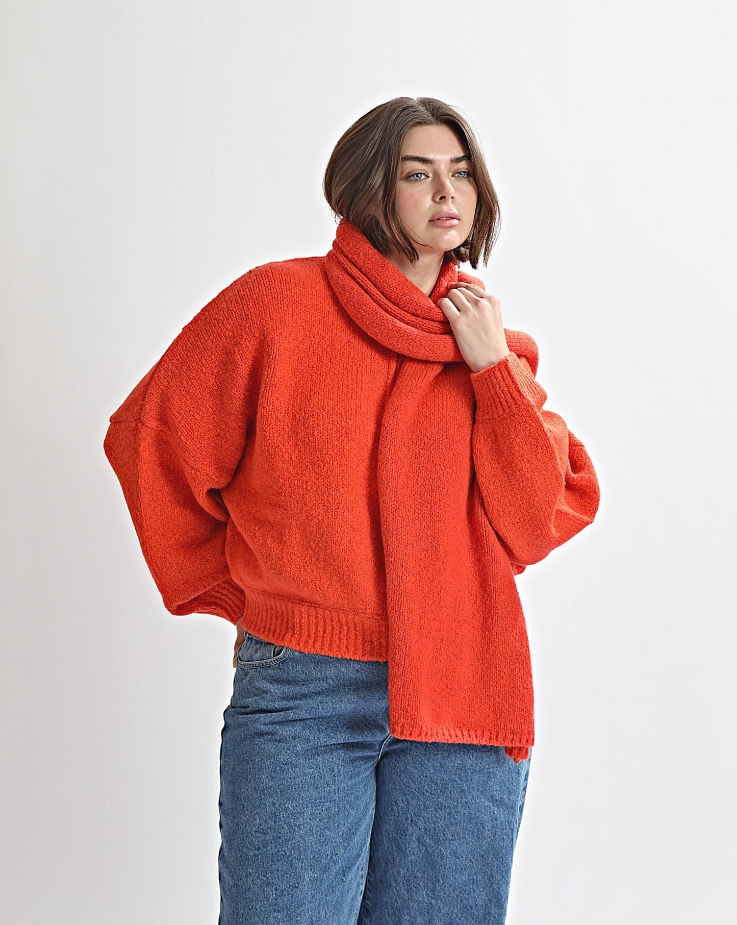 Elliot Knit Scarf Red Marl