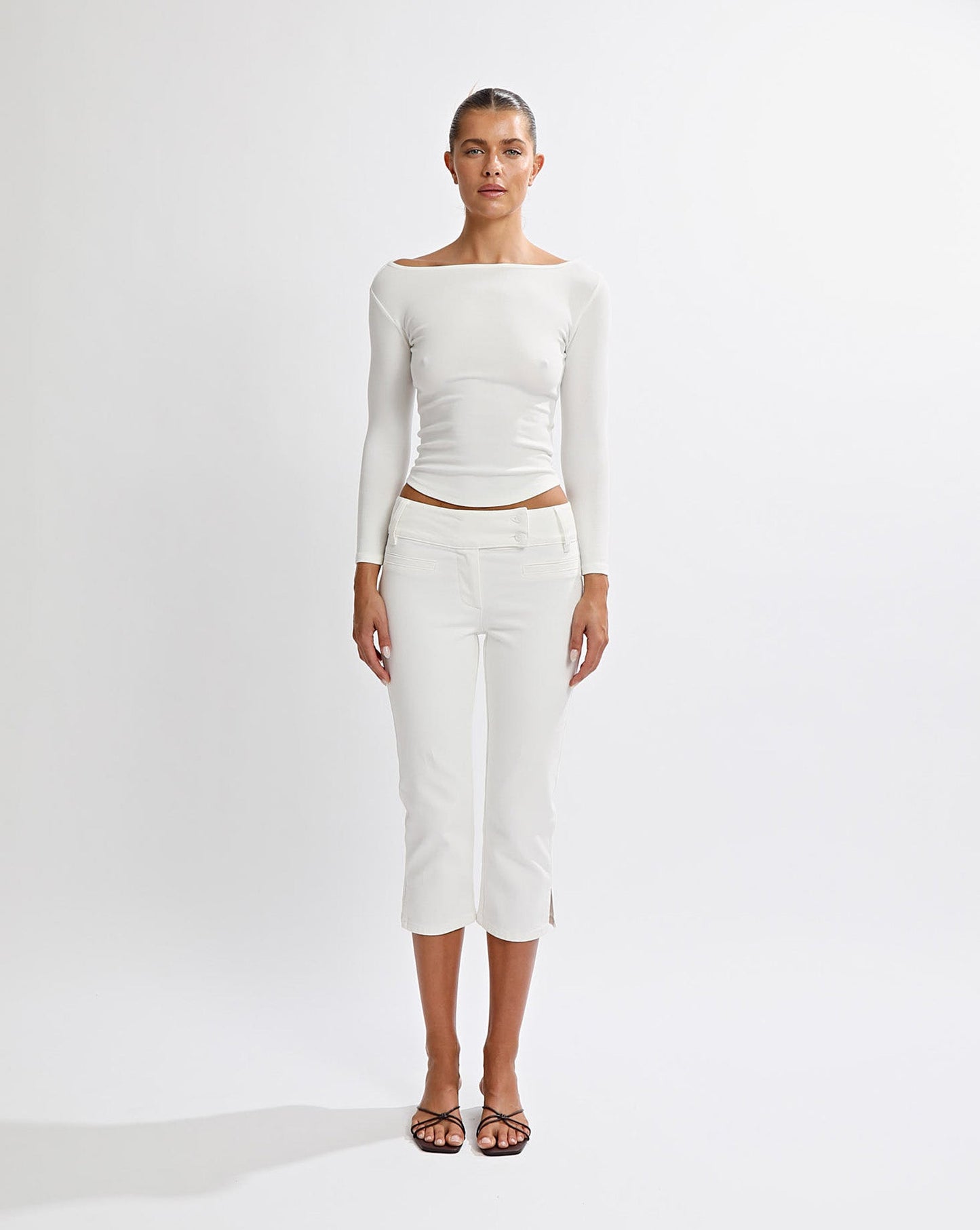 Samantha Quarter Sleeve Top White