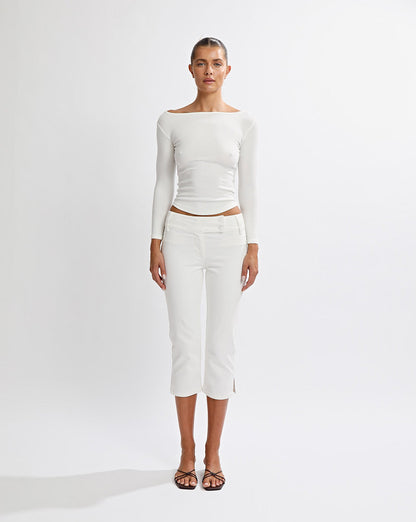 Samantha Quarter Sleeve Top White