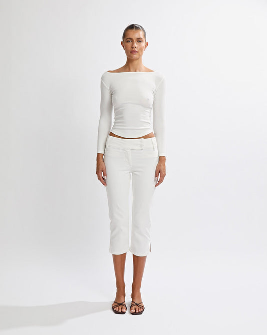Samantha Quarter Sleeve Top White
