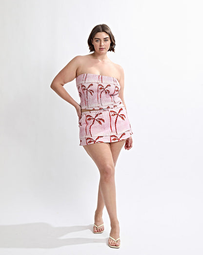 Lola Strapless Top Pink Tonic