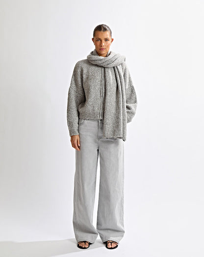 Elliot Knit Scarf Grey Marl