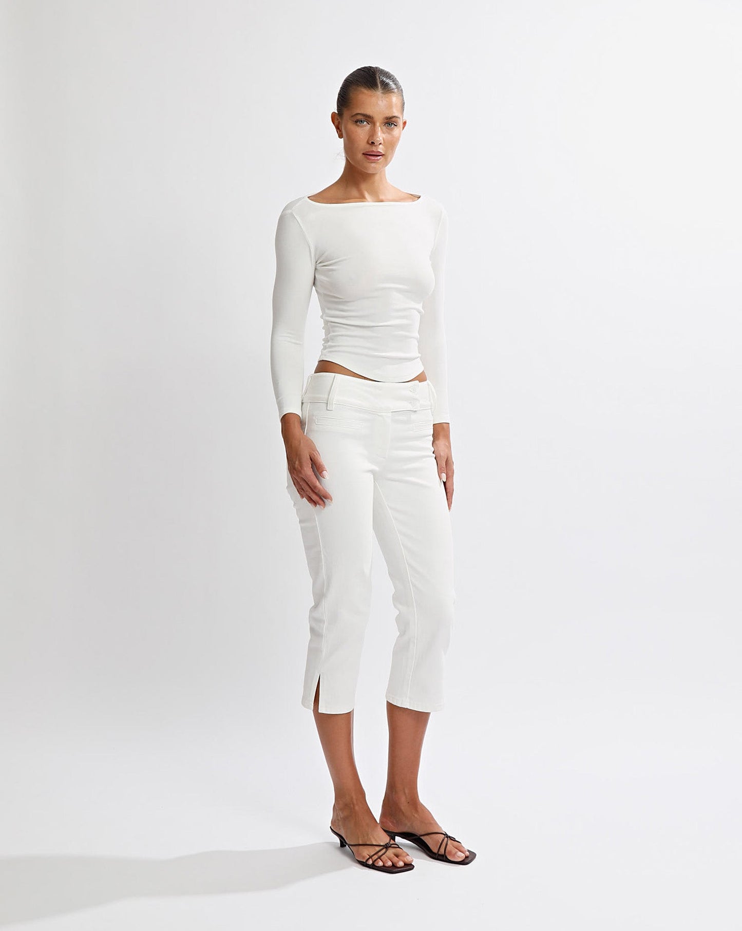 Samantha Quarter Sleeve Top White