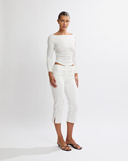 Samantha Quarter Sleeve Top White