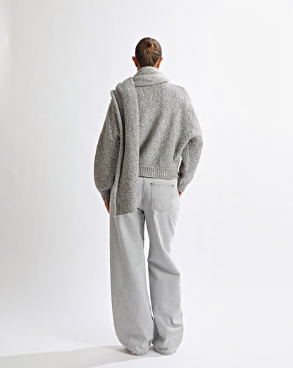 Elliot Knit Scarf Grey Marl